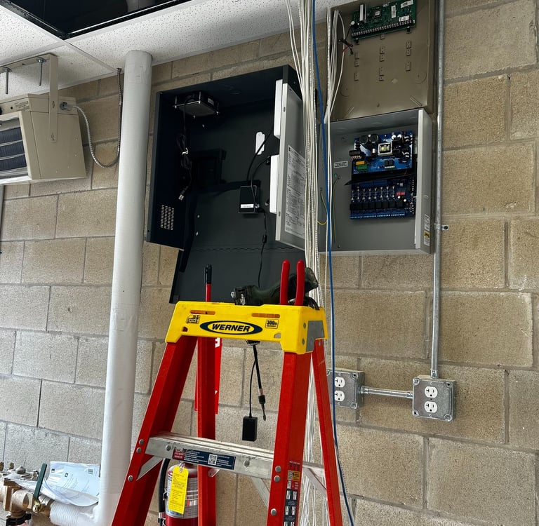 ladder and control panel