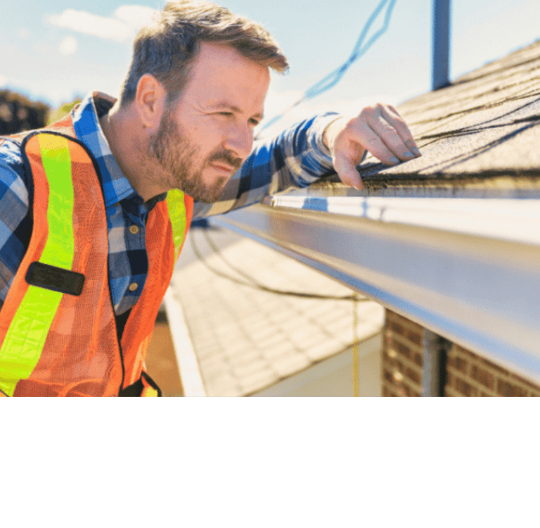 Gutter cleaning service Lakeland Florida inspecting gutter