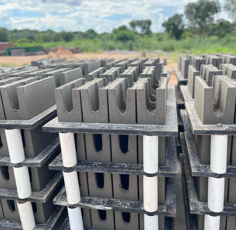 Canaletas de concreto em Cuiaba