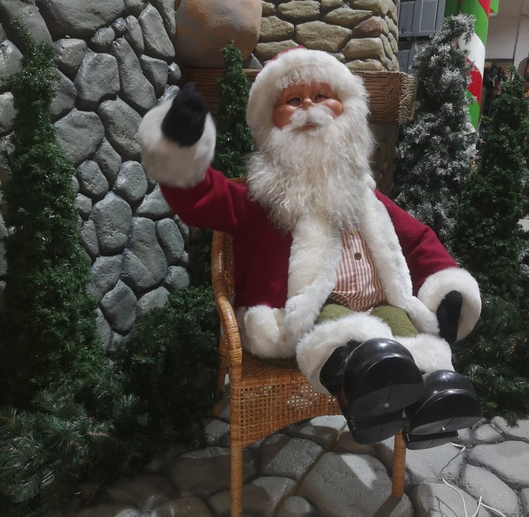 Papa Noel Santa Claus animatrónico movimiento alquiler decoración/tematización
