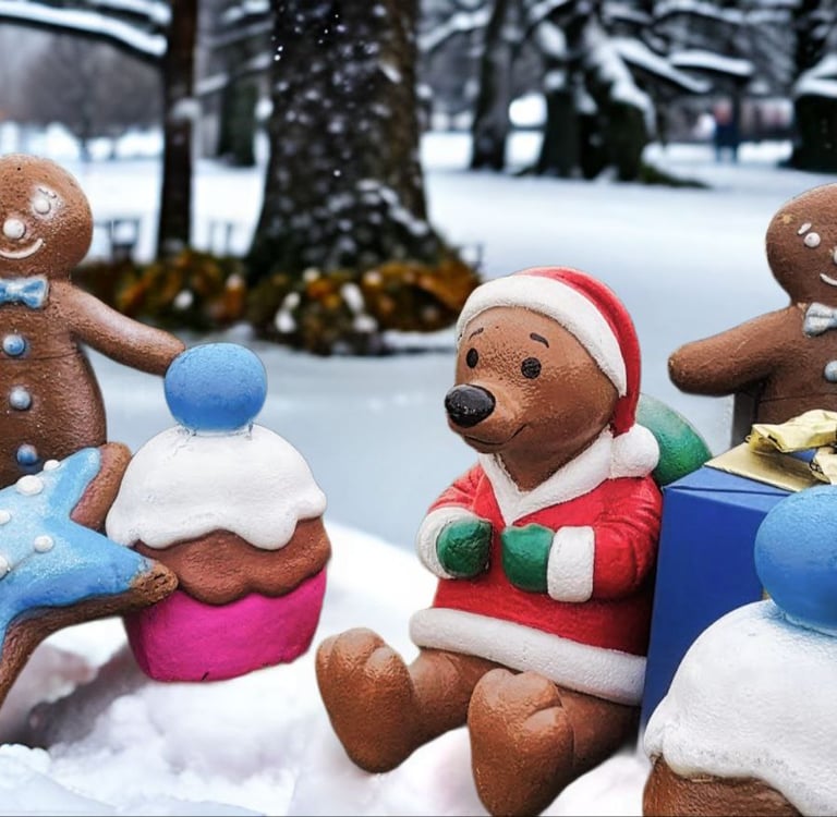 Ositos navideños, pasteles navideños decoración/tematización alquiler