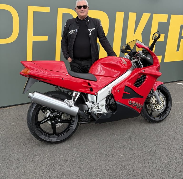 My red Honda VFR 750 sport motorcycle