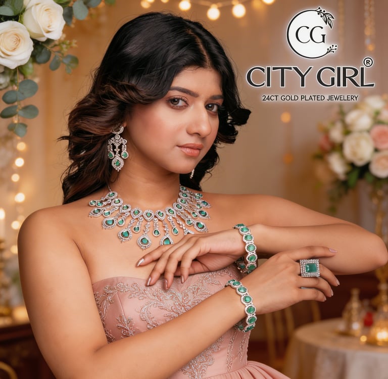 goldcoveringbangles.com - City Girl Jewellery - Bridal Kangans with CZ- 18K Gold Plated Bangles