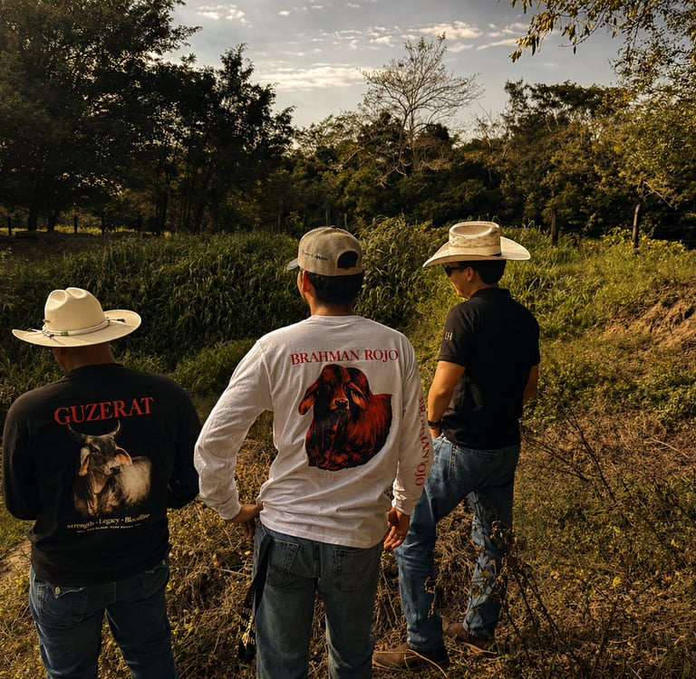 Playeras ganaderas Guzerat en el campo