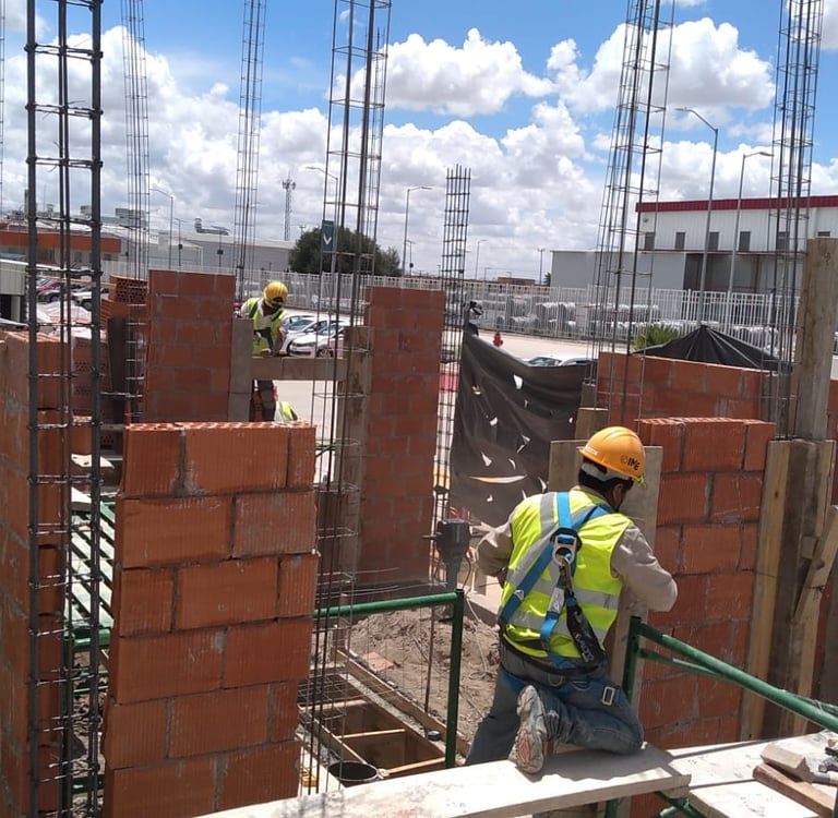 Construction site at electrical substation project