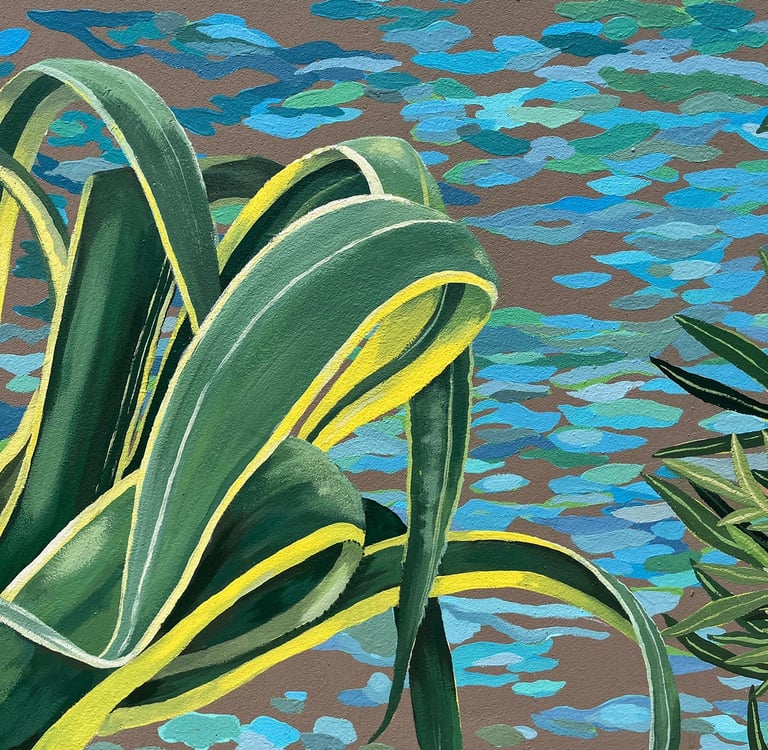 agave peinture acrylique murale