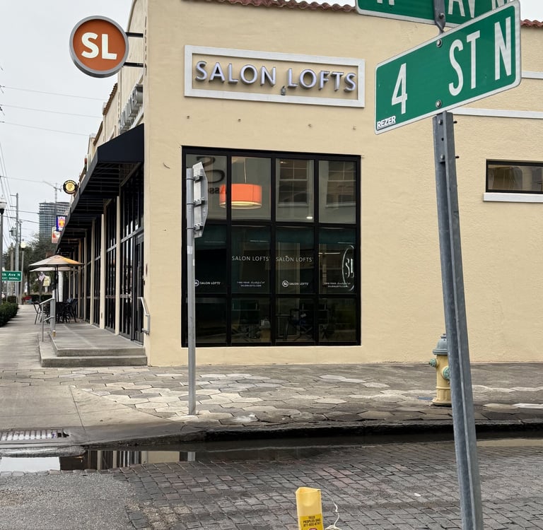 Exterior of Salon Lofts building on the corner of 11th Ave N and 4th St N in St Petersburg FL