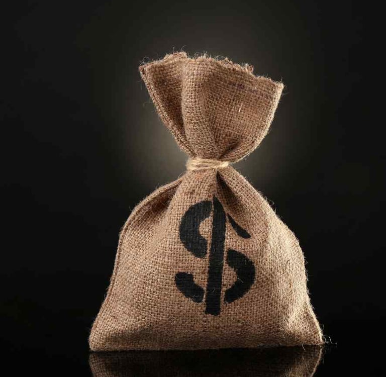 costal de dinero para ahorrar en el evento