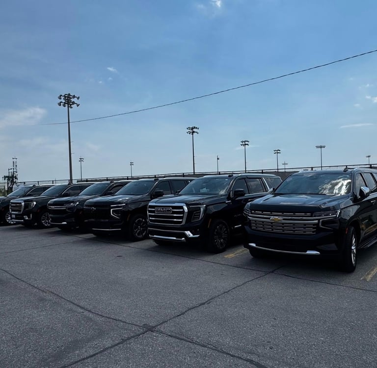 Viremont Chauffeur Services luxury SUV fleet providing Toronto Pearson Airport transfers, executive transportation in GTA.