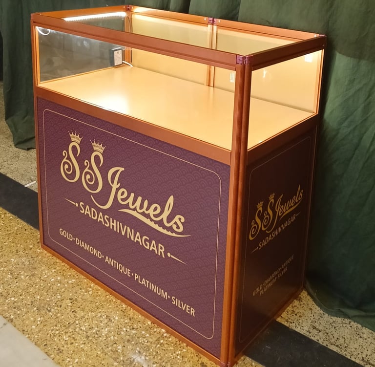 Premium jewellery counter 36" wide and 36" high with Bright LED Lights