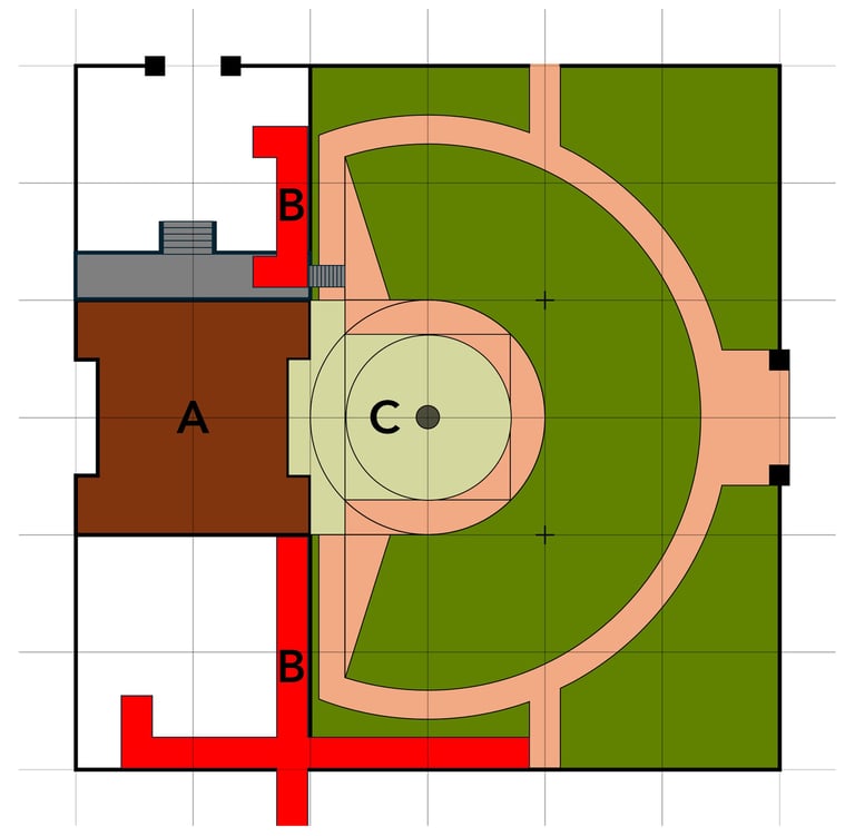 A plan of the Soulton precinct, showing a new open-air theatre space