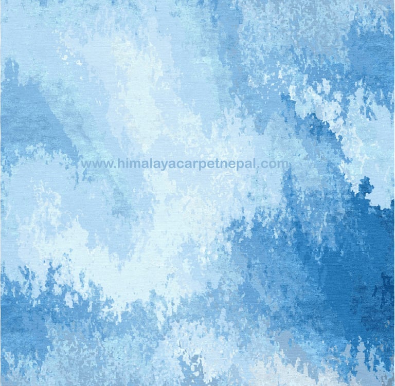 Custom Rugs - Abstract hand-knotted rug featuring a watercolor-inspired design / soft, blended tones