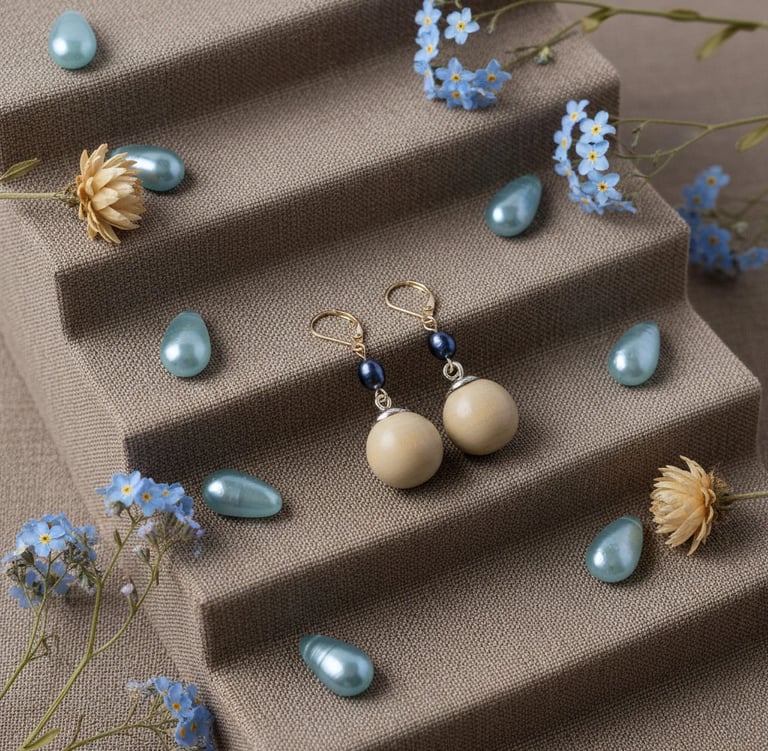 Boucles d’oreilles artisanales faites main, collection Bijoux Bourbon By Chrys