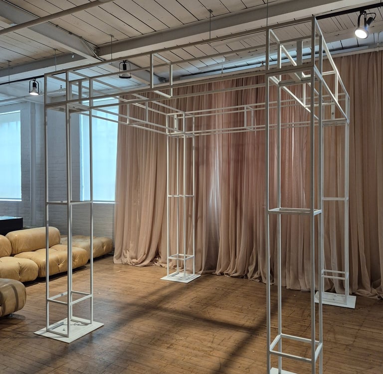 chuppah structure built in a event space