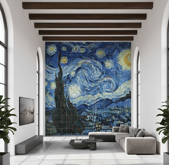 noche estrellada de van gogh en azulejos personalizados