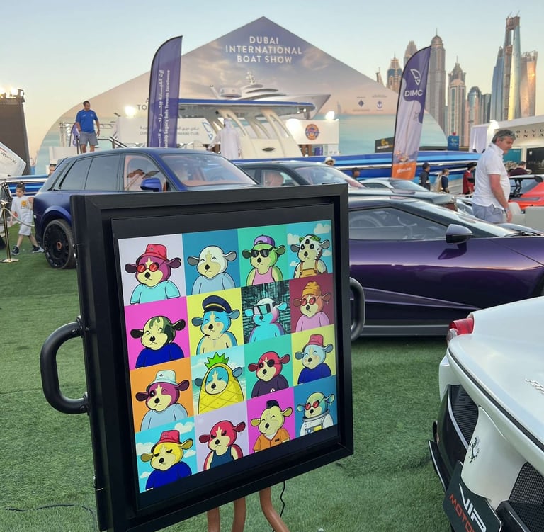 Collage of Bush Babies at the Dubai Boat Show