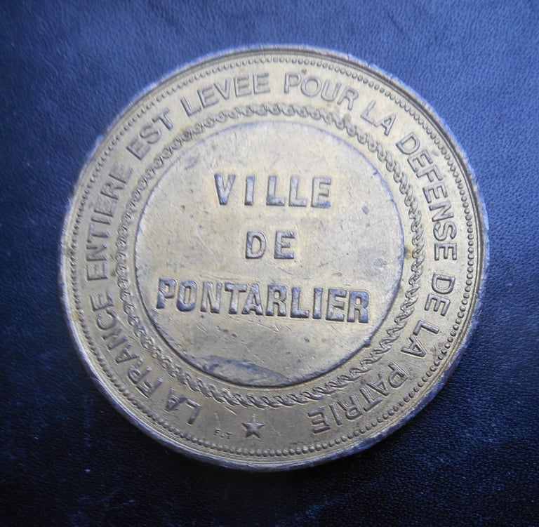 médaille ville de pontarlier guerre de 1870 corps d'armée bourbaki