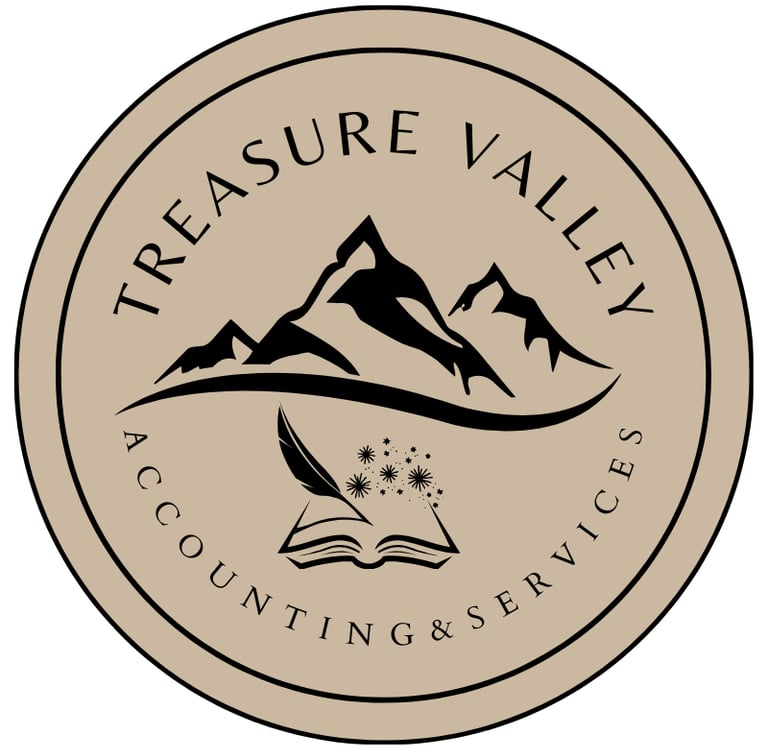 Treasure Valley Accounting & Services Logo. Taxes in Boise. Meridian. Taxes en español.