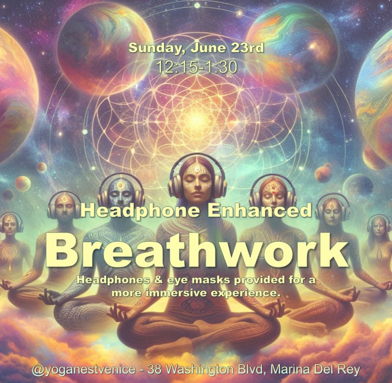 Headphone enhanced breathwork.