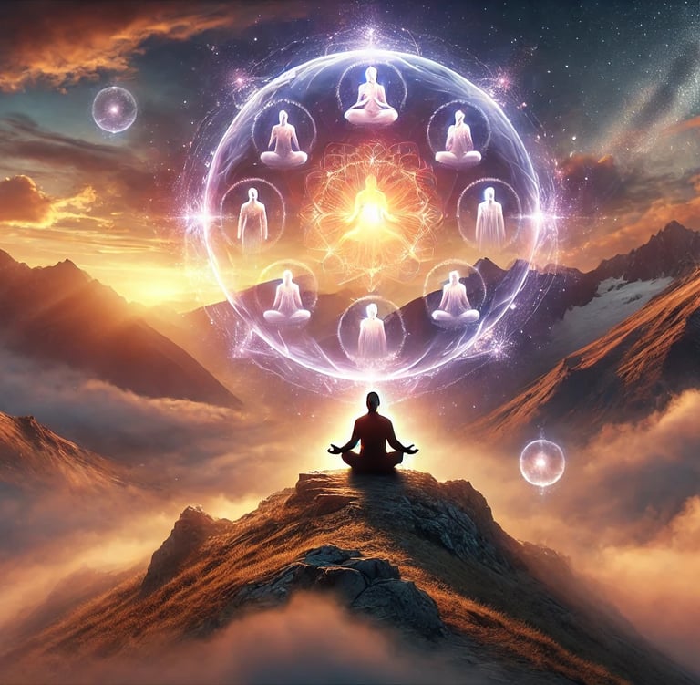 homme qui médite avec ses anc^tres. transgénérationnel à Nantes constellations familiales christophe meunier