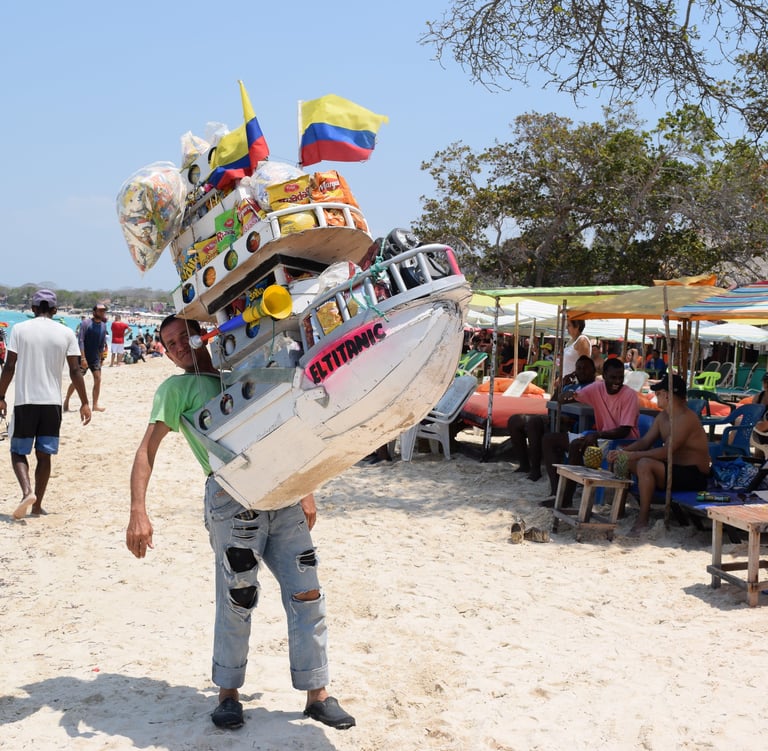 beach vendor playa blanca Cartagena