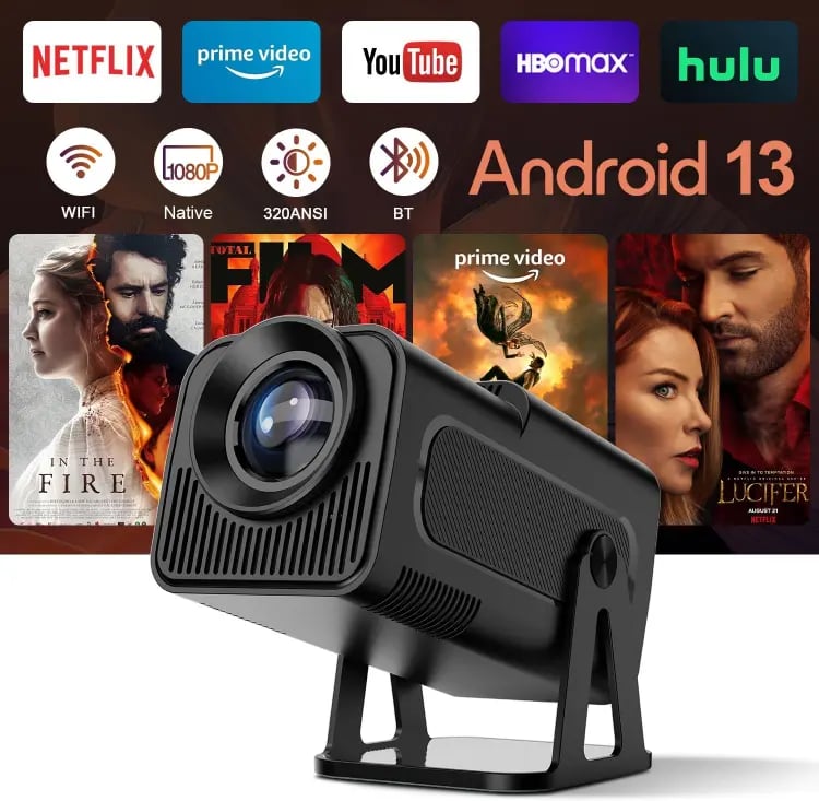Alwtniet Mini Proyector Portátil 4K Proyector Netflix Licencia Oficial, Mini Proyector Portatil