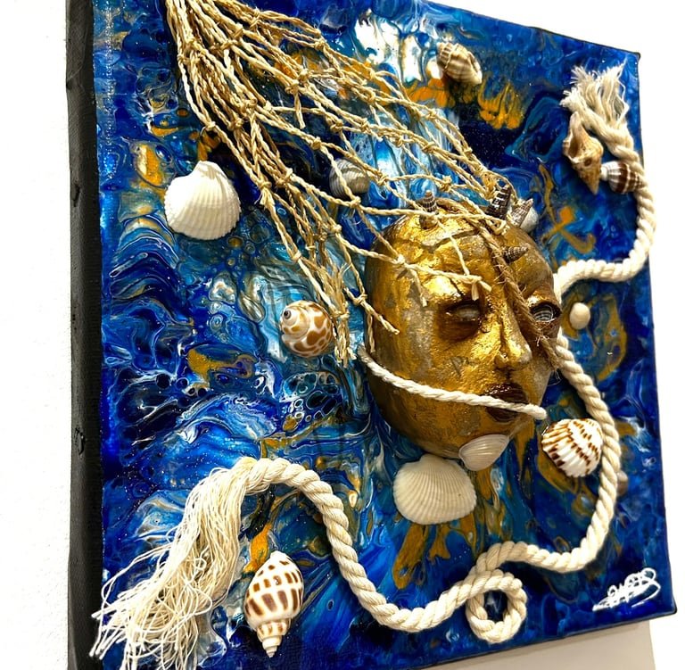 a painting of a goldfish