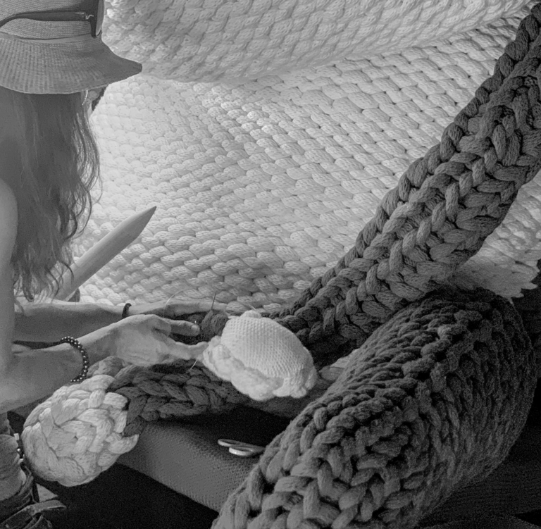 Dundee & Lee artist Emilie Odeile preparing FROG for display in Denver