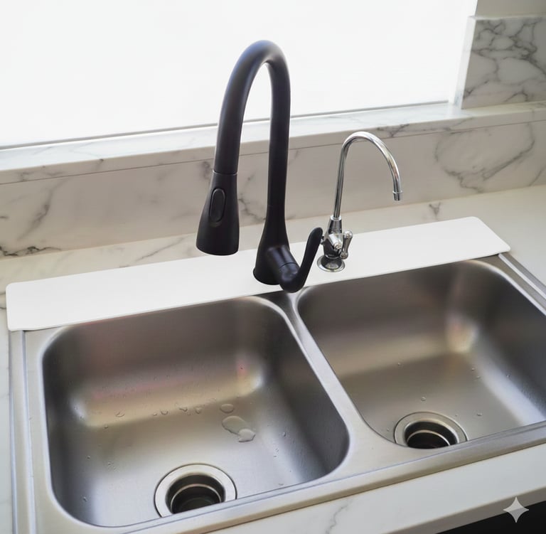 Sink Thingy faucet mat in white.