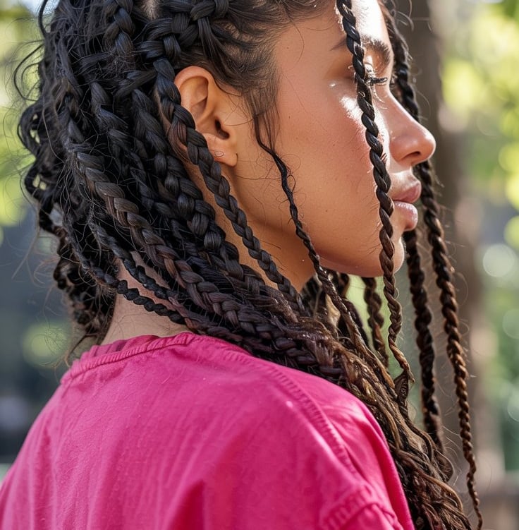 Cornrow-Inspired Multiple Braids