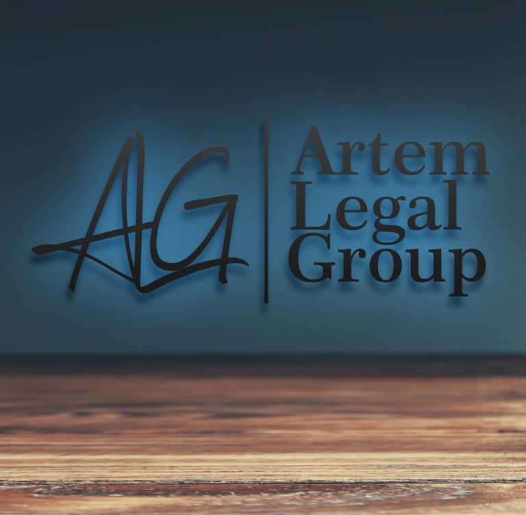 Artem Legal Group logo and a gabble