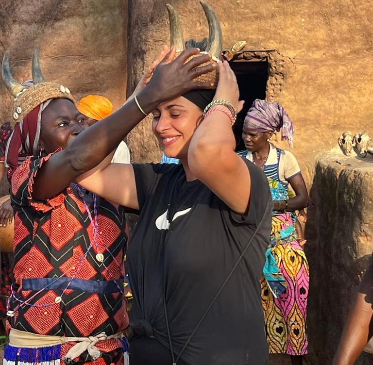 Tourist at Tata Somba Village in Benin