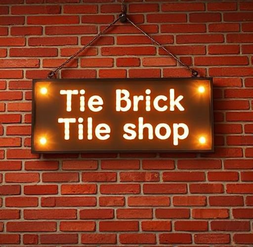 "Brick Tile Store banner displaying the store name with a stylish brick and tile background"
