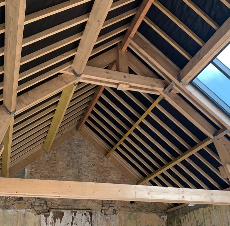 Ferme de charpente traditionnelle, rénovation dans le bessin, Bayeux