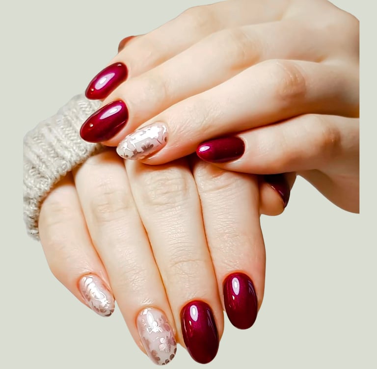 a woman's hands with a manicure and gellish