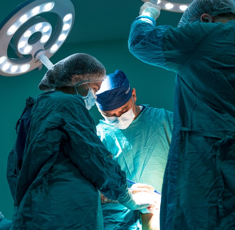 a group of surgeons in a hospital room