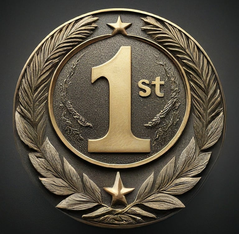 a gold medal medal with a star on it