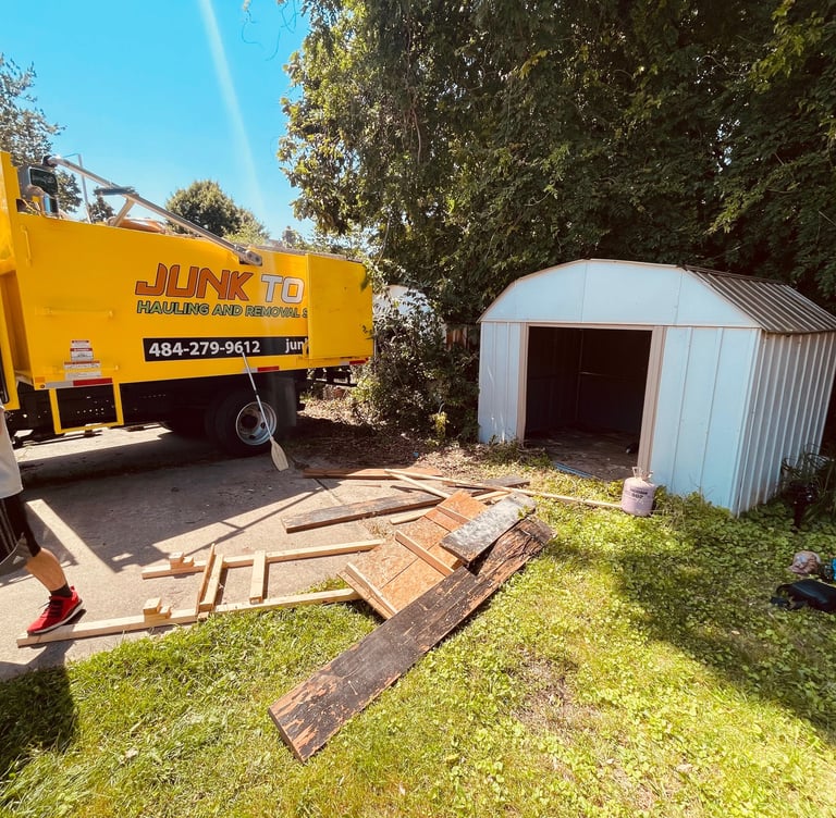 Shed demolition and cleanout in Montgomery County.