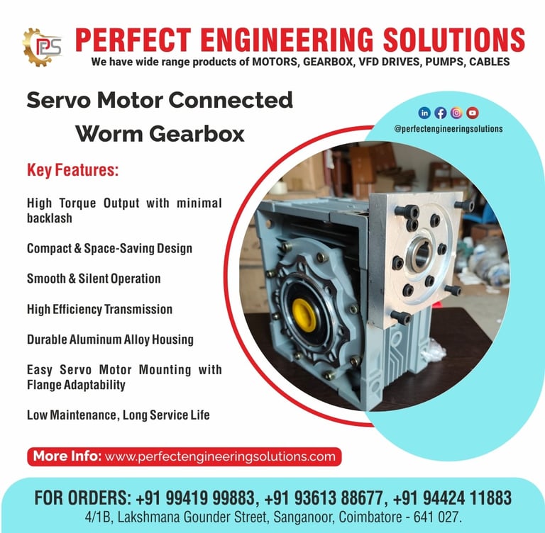Servo Motor Connected Worm Gearbox