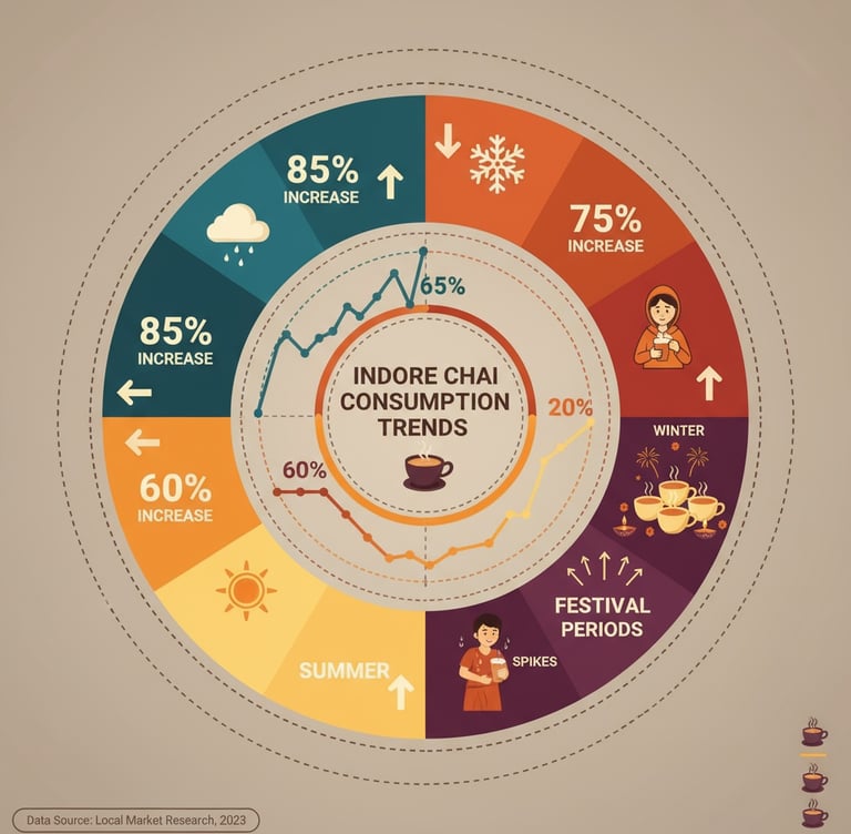 Indore chai franchise seasonal consumption trends 85 percent monsoon increase