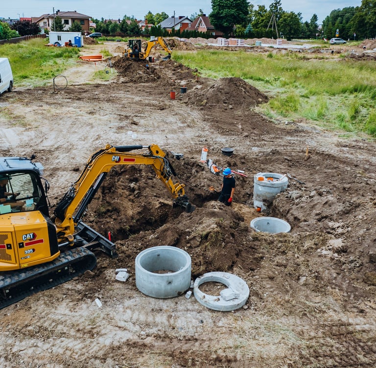 ekskavatorius kasa transeja