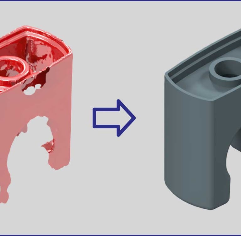 exemple de pièce scannée et modélisée