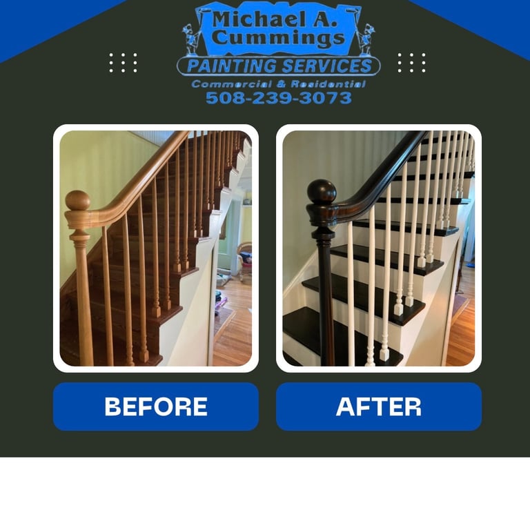 old interior outdated wood restored with benjamin moore paints by michael cummings painting