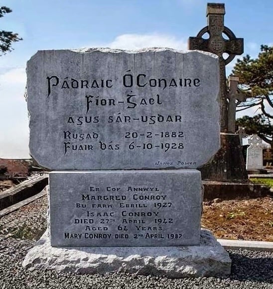 Grave of Irish author Pádraic Ó Conaire in Bohermore Cemetery, Galway