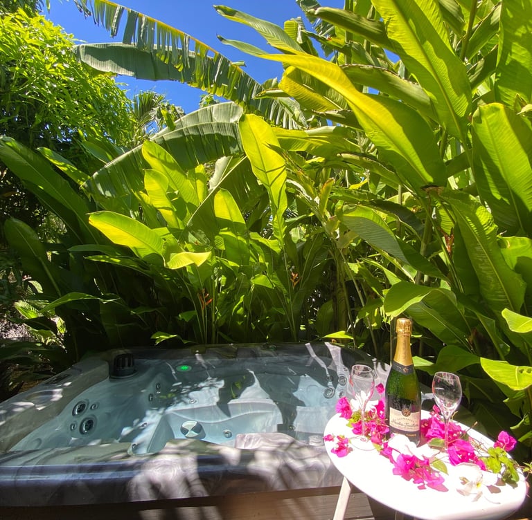 Spa privatif dans un jardin tropical