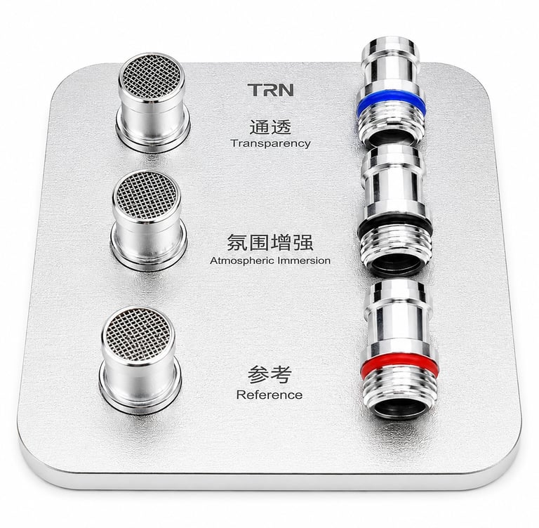 bocais/nozzles do fone TRN Conch com detalhes
