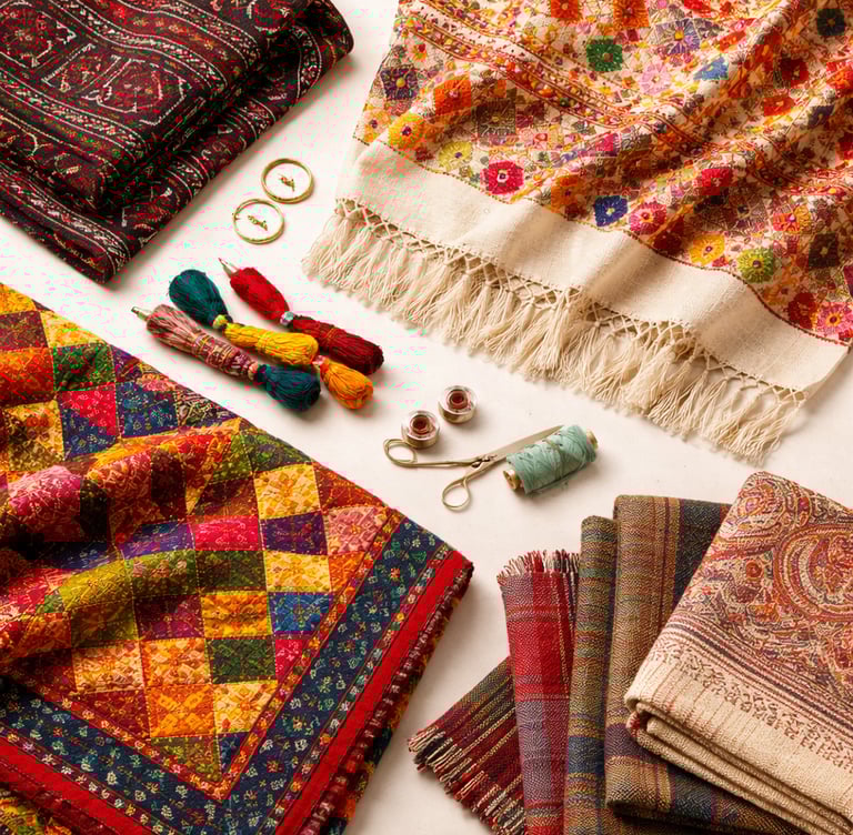 Traditional handwoven textile handicrafts