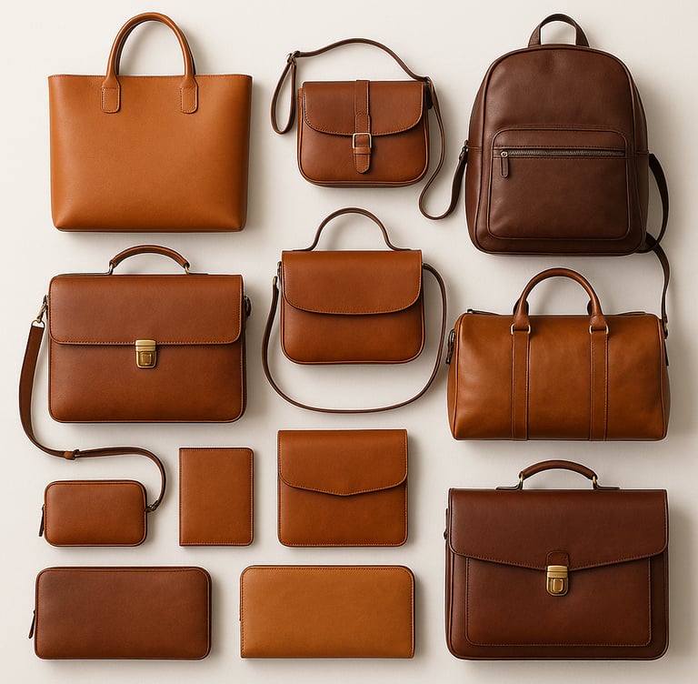 Leather handbags, backpacks and travel bags, premium export quality leather bags