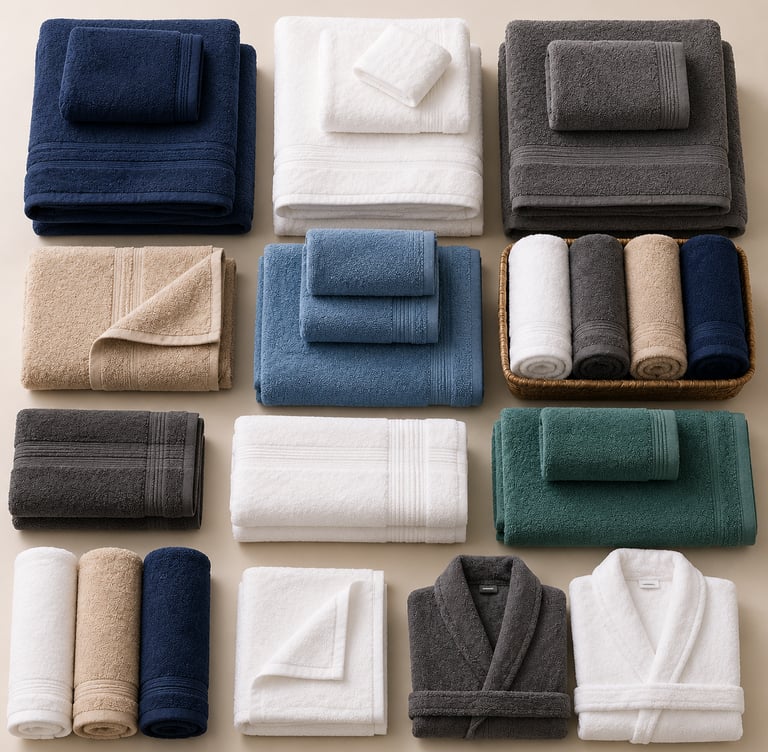 Premium towels, bathrobes and terry textile products.