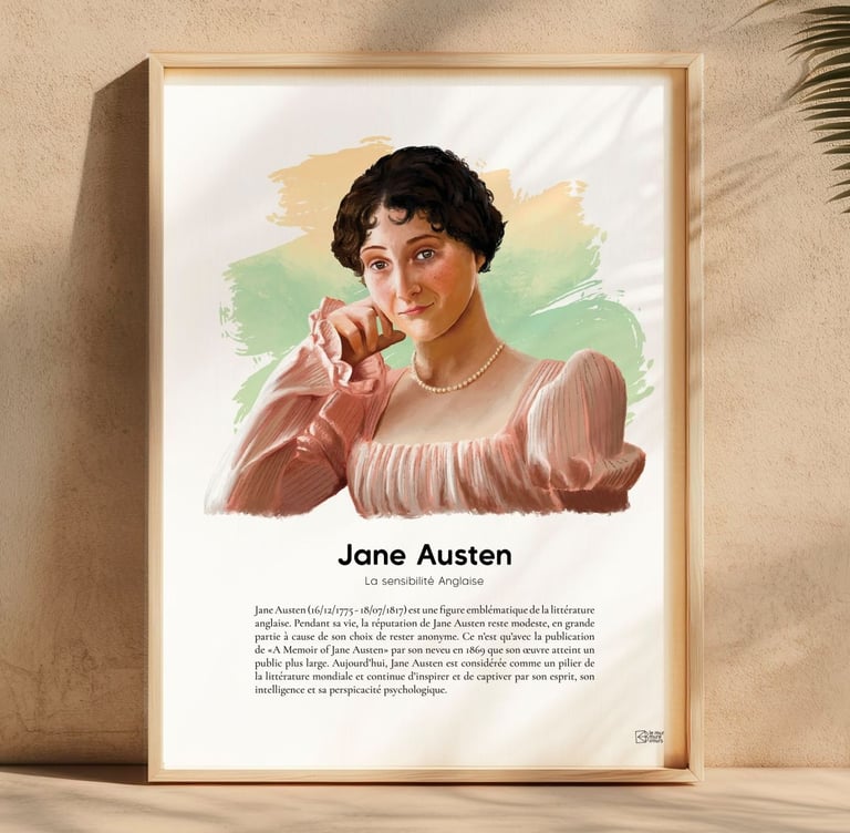 Affiche Jane Austen conçue par Le Murmure des Murs